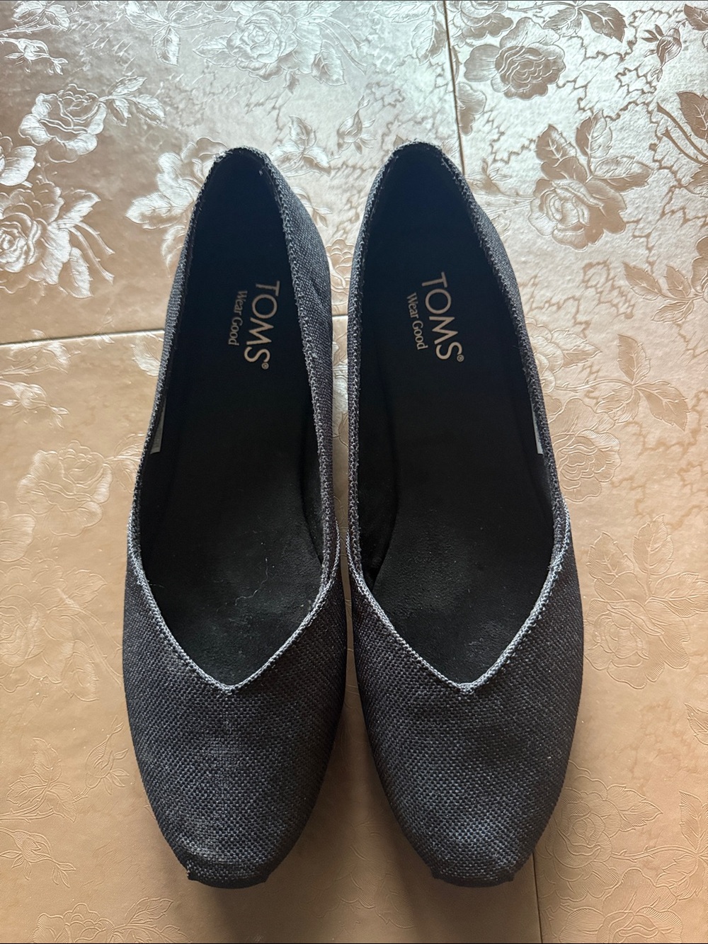 TOMS Black Canvas Slip-On Women's Flats